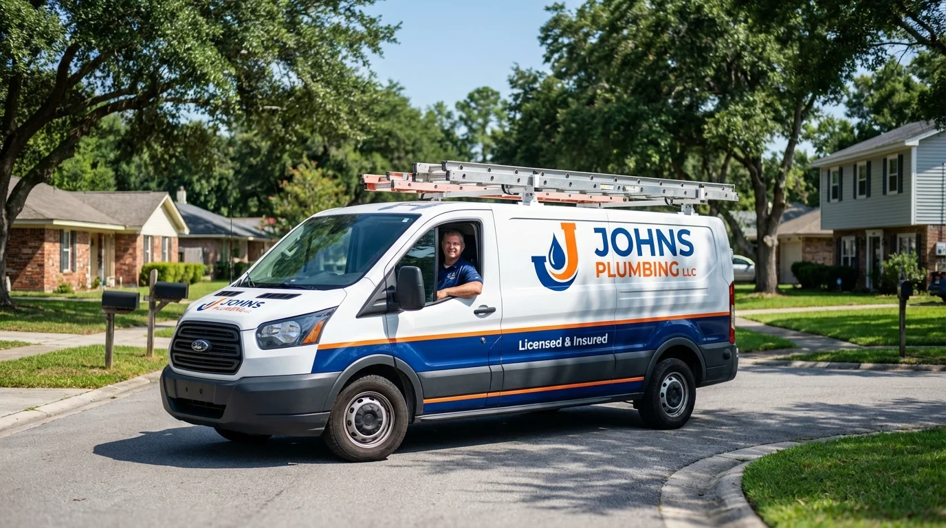 Johns Plumbing LLC service van in Kenova, WV